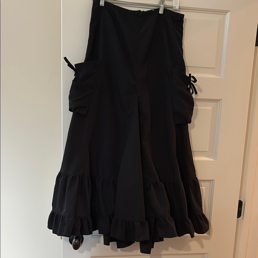 One of a kind Black Ruffled Skirt